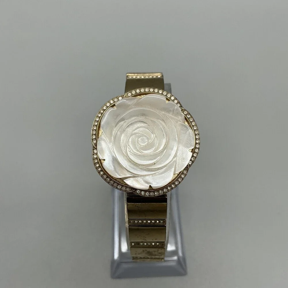 Anne Klein AK/3342 Womens Watch 30mm MOP Dial Gold Tone Rose New Battery 7